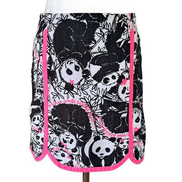 Lilly Pulitzer Pandamonium Skirt Size 2 White Label Originals Panda Print - Picture 1 of 8